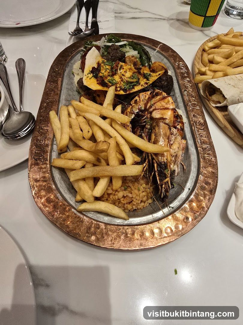 Mixed Grill Platter with Fries and Shrimp