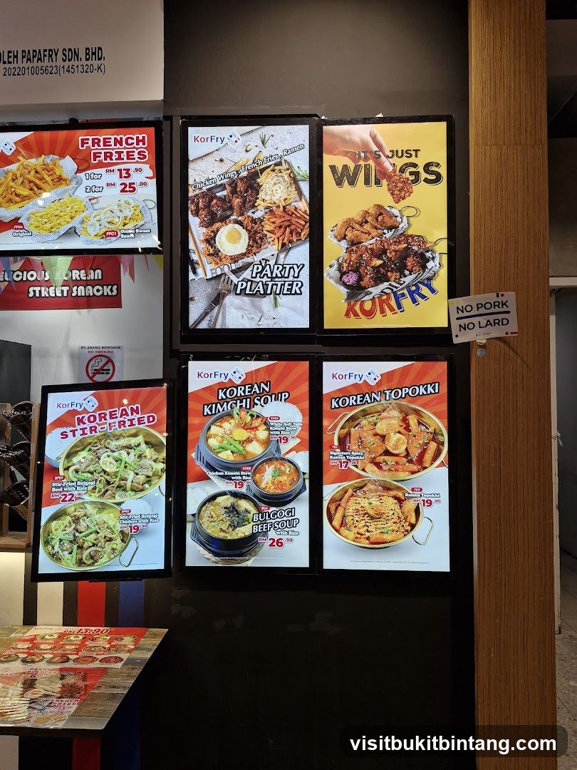 KorFry Menu Displays