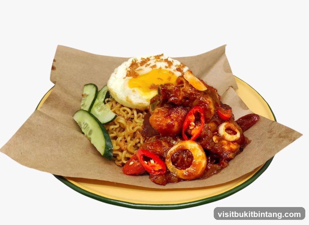 Nasi Goreng with Fried Egg and Chicken