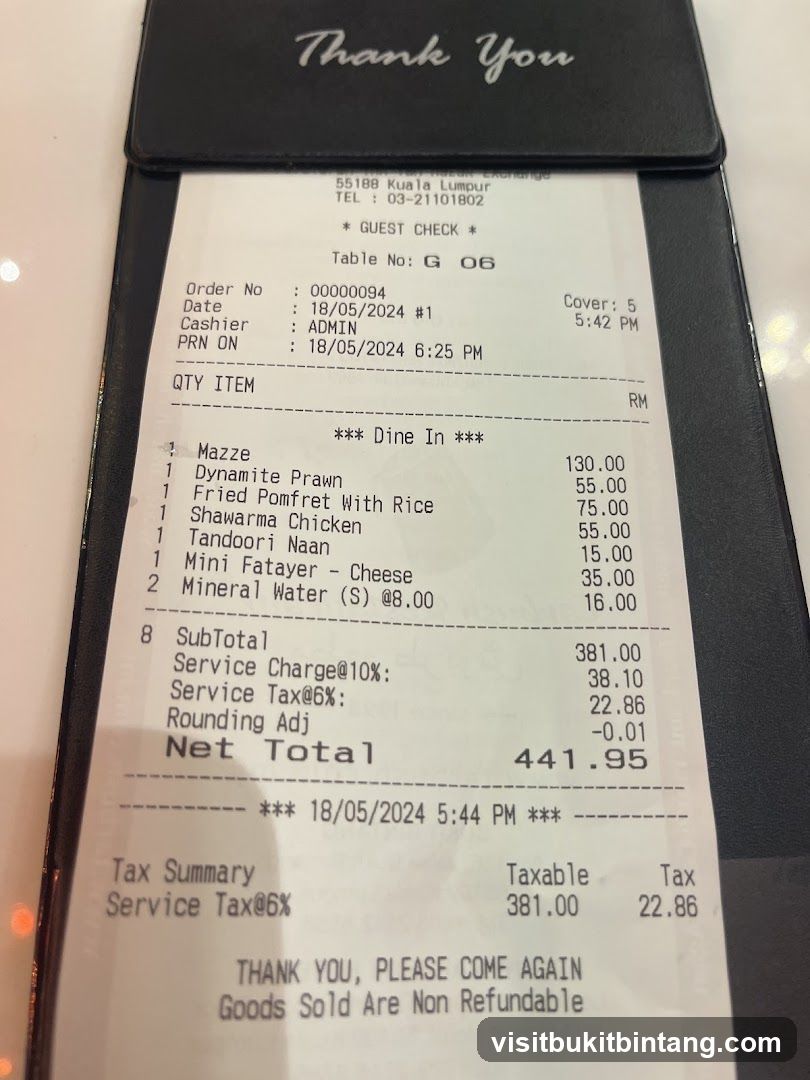 Restaurant Receipt