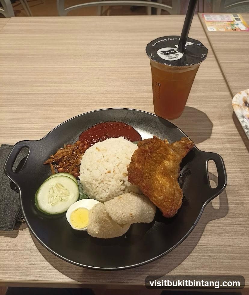 Nasi Lemak with Fried Chicken