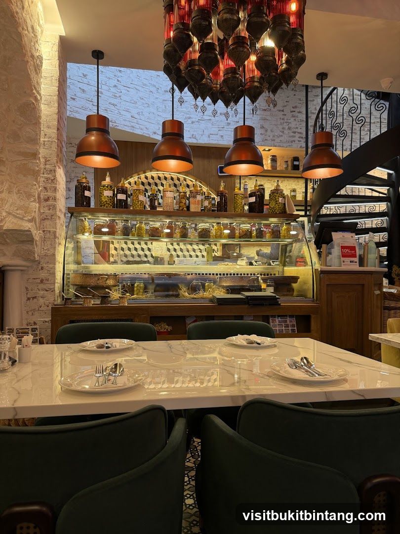 Restaurant Interior with Display Case