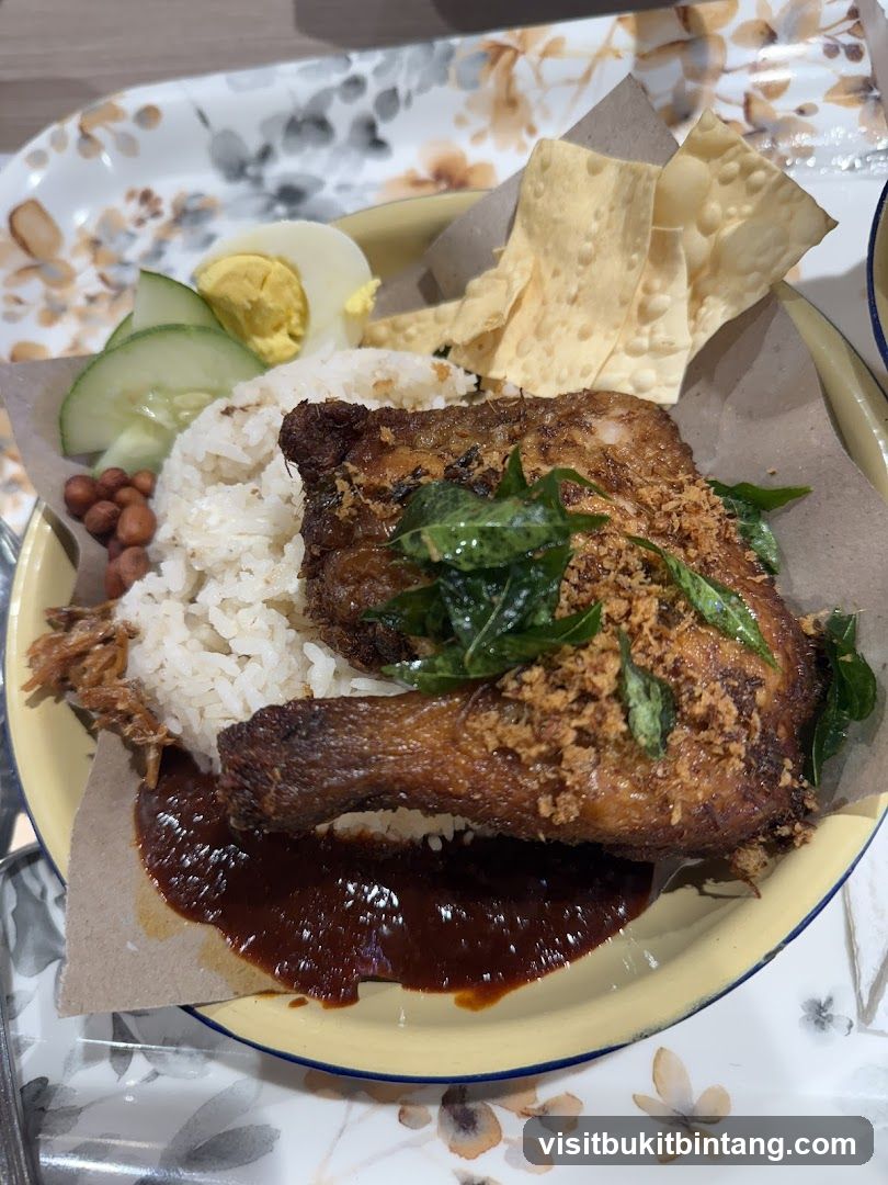 Nasi Lemak with Fried Chicken
