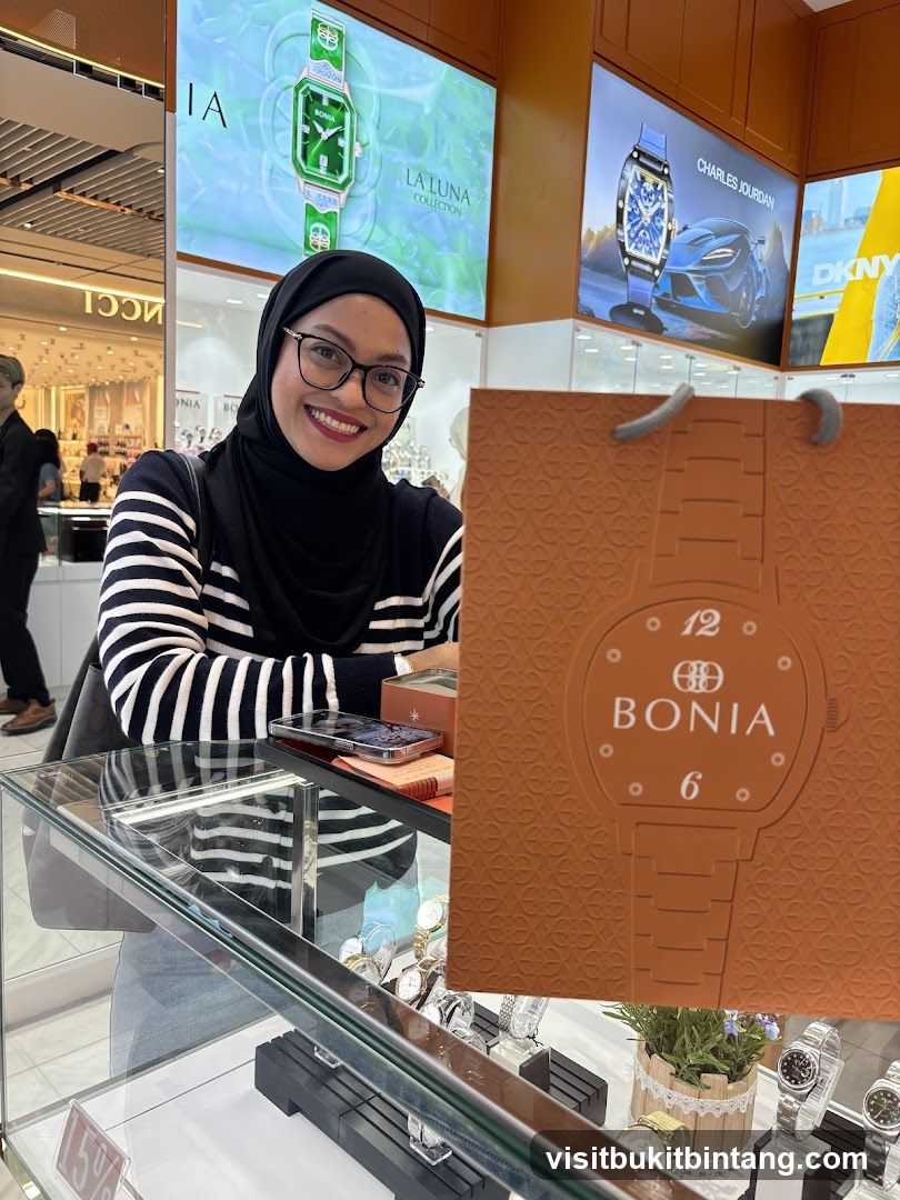 Woman Posing with Bonia Shopping Bag