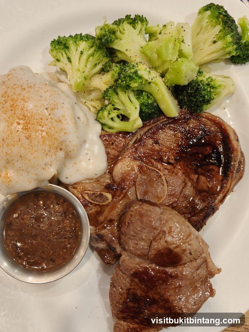 Lamb Chops with Mashed Potatoes and Broccoli
