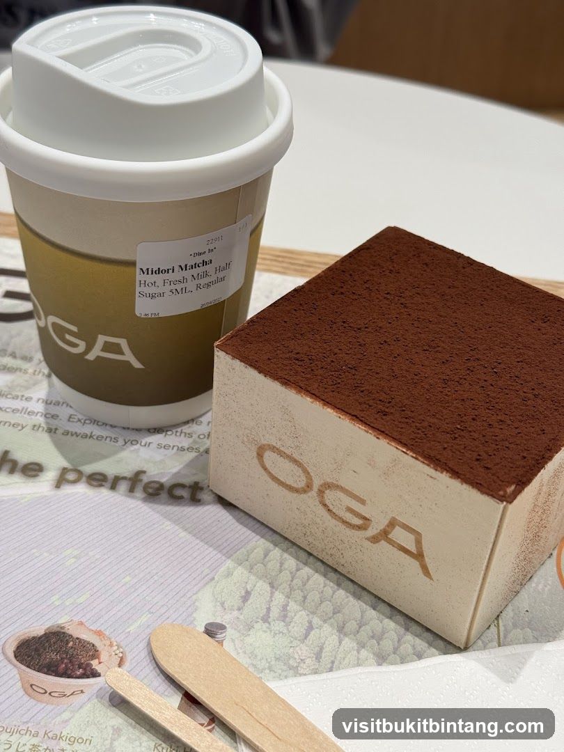 Matcha drink and dessert