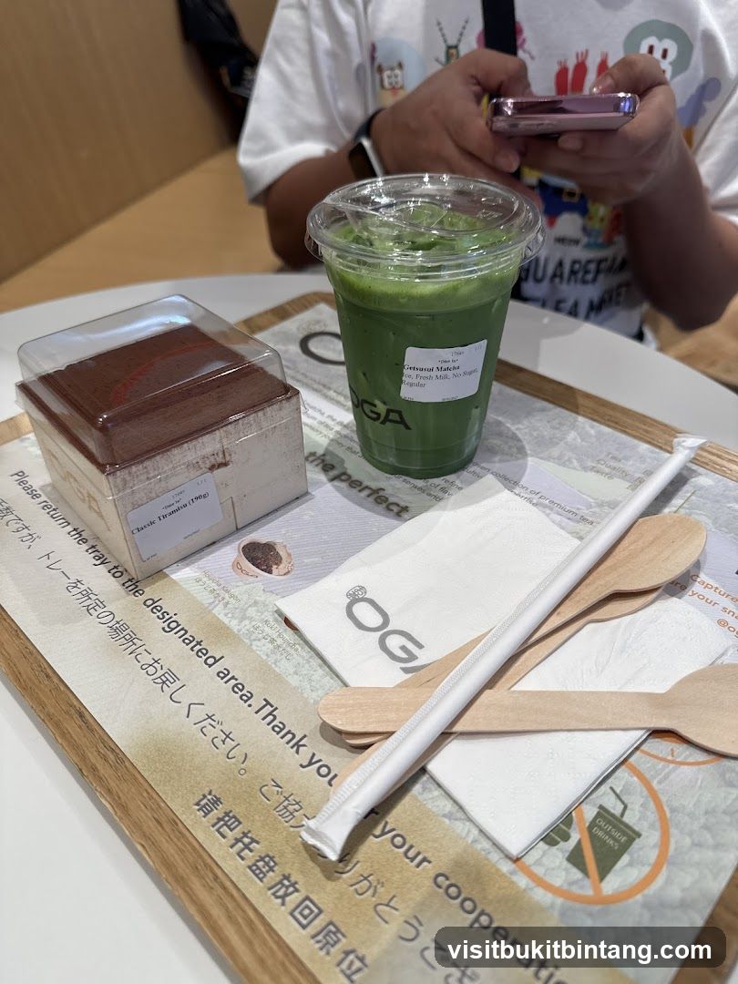 Matcha Drink and Tiramisu