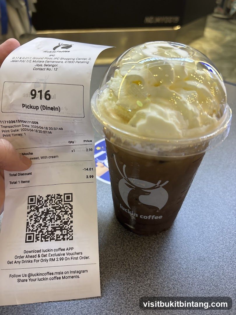 Luckin Coffee Receipt and Drink