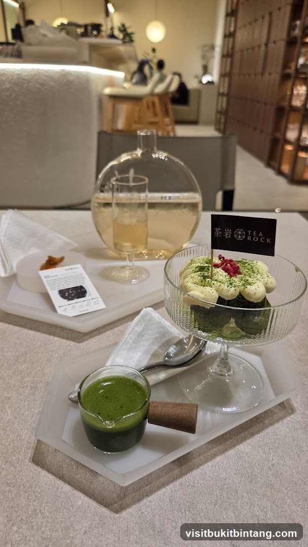 Dessert and drink at a cafe