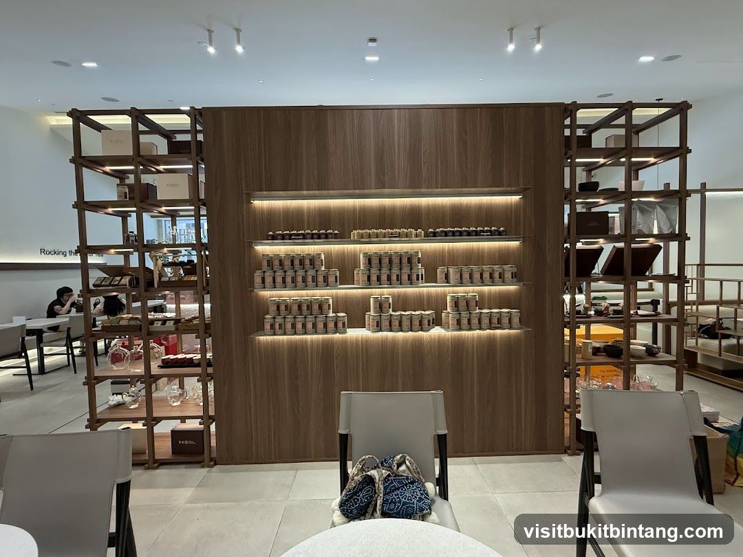Interior of a shop with shelves of products