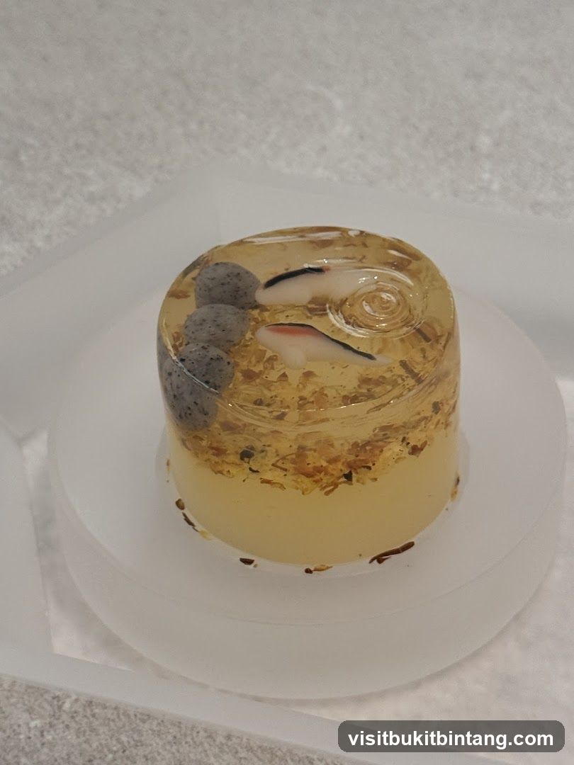 Dessert with Koi Fish and Rocks