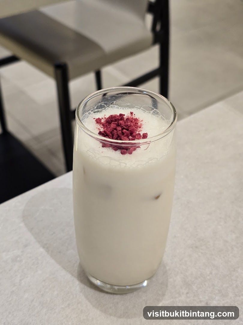 Iced Drink with Raspberry Topping