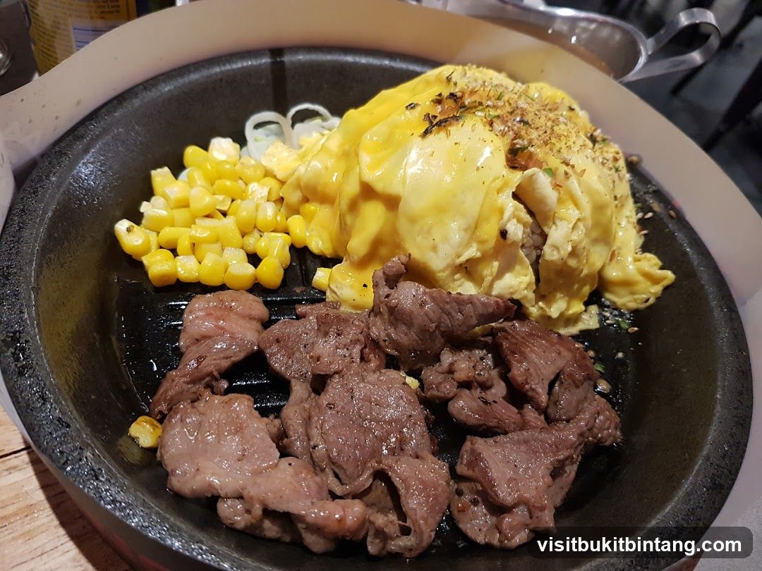 Steak and Omelet with Corn