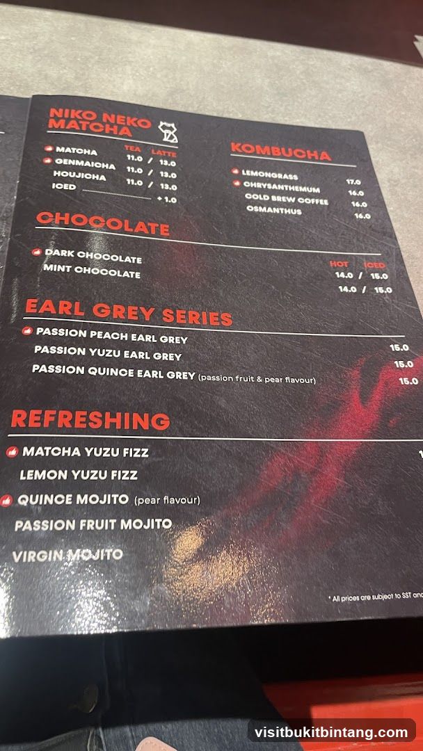NIKO NEKO MATCHA Menu