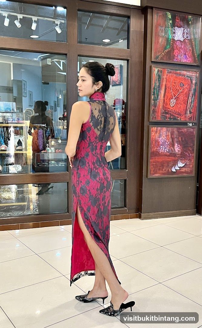 Woman in a floral dress