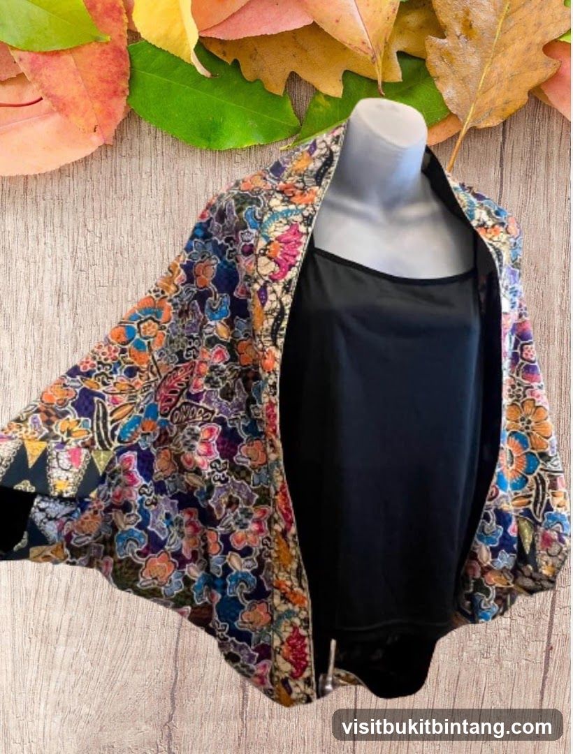 Colorful Kimono-Style Jacket on Mannequin
