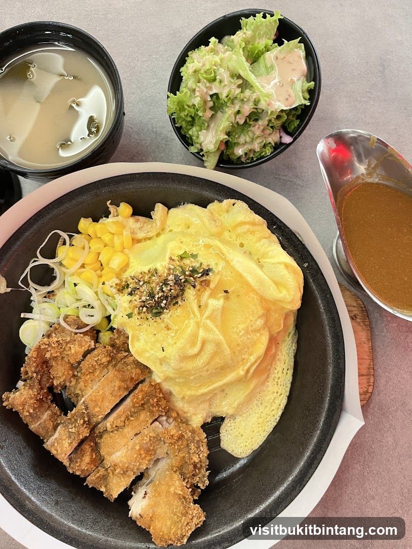 Omelette with Fried Chicken and Curry