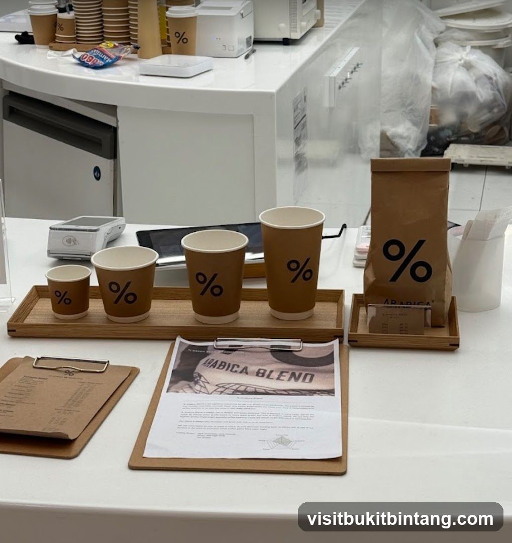 Coffee cups and merchandise