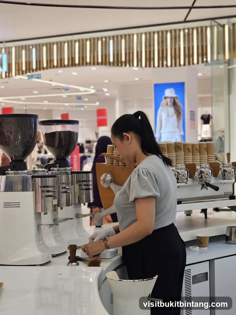 Barista preparing coffee