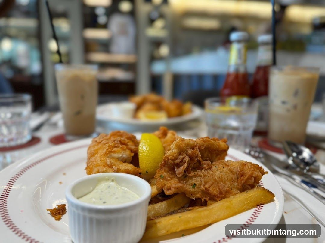 Fish and Chips with Iced Coffee