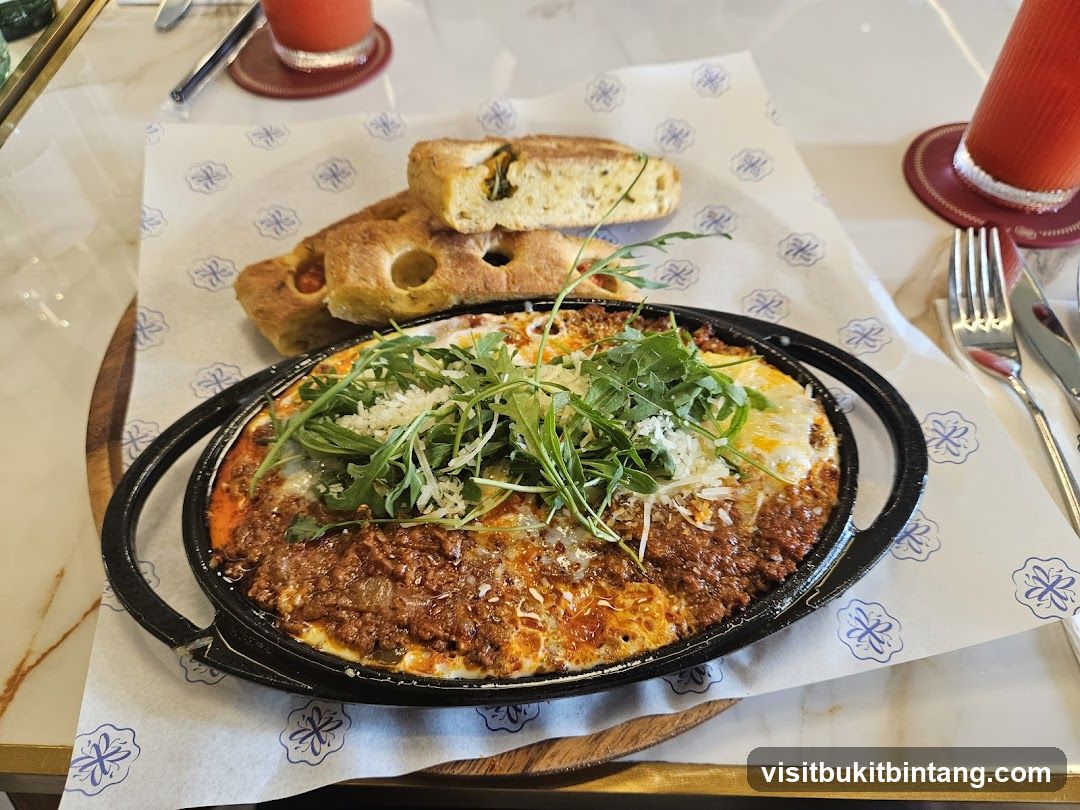 Savory Dish with Bread and Drink