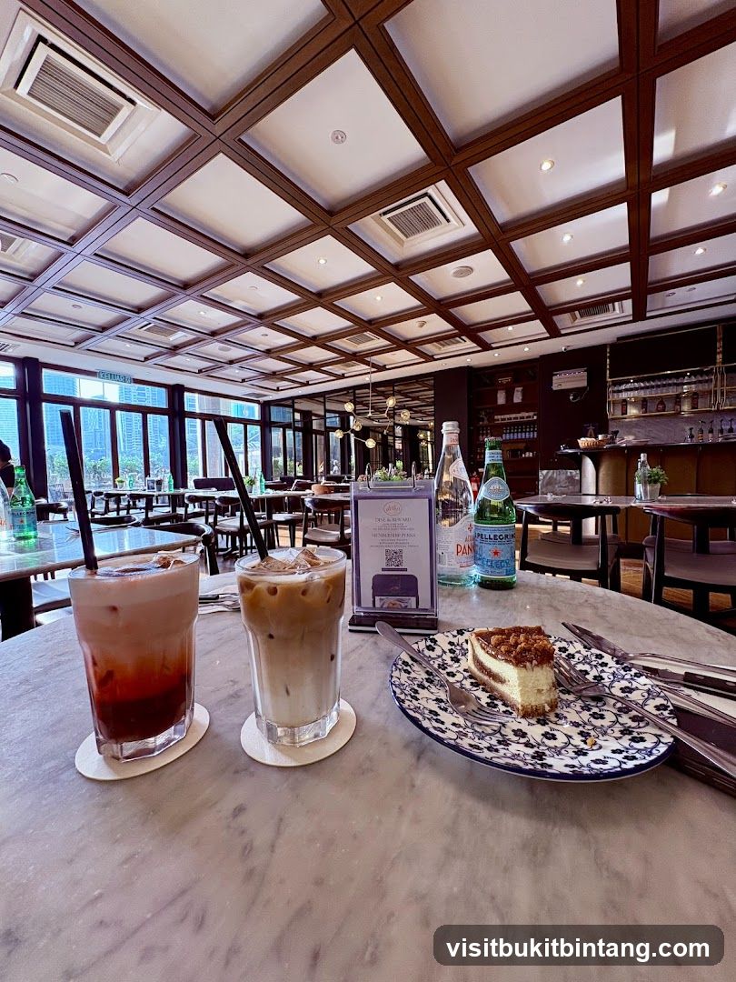 Cafe Interior with Drinks and Dessert