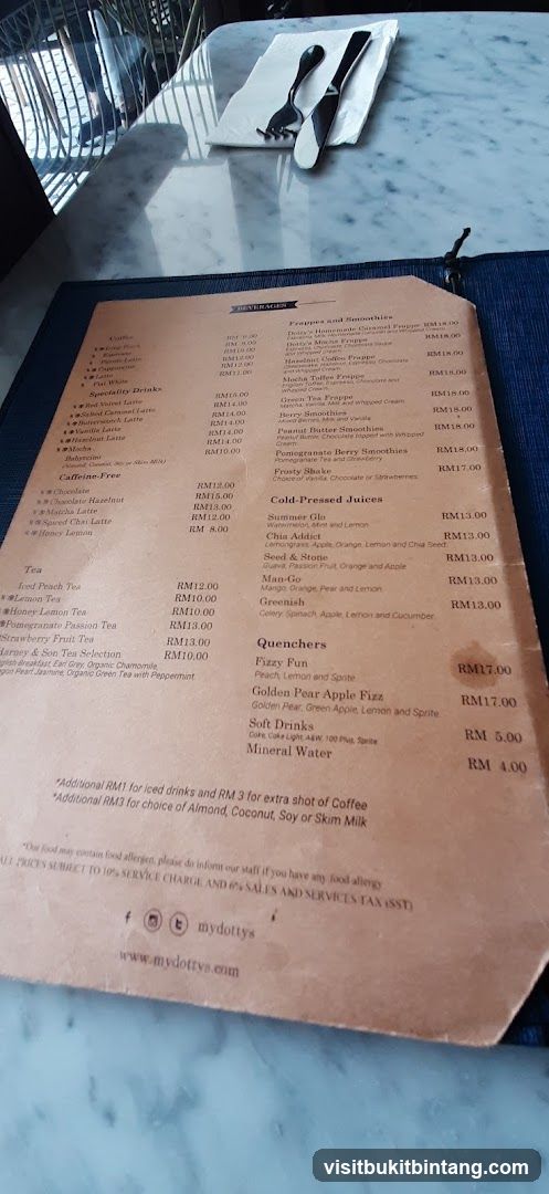 Beverages Menu