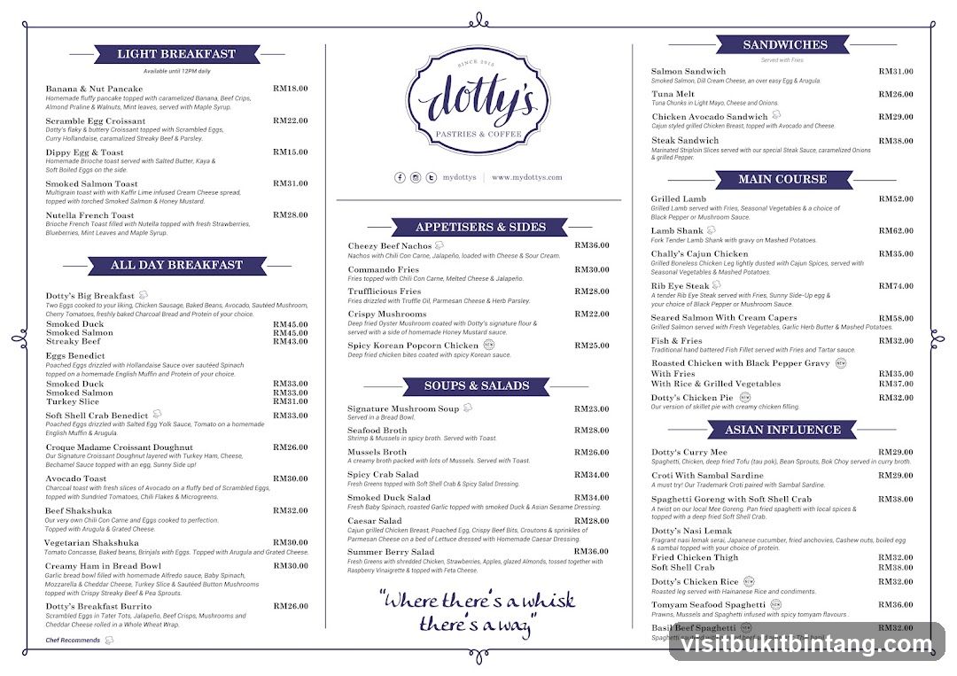 Dotty's Pastries & Coffee Menu