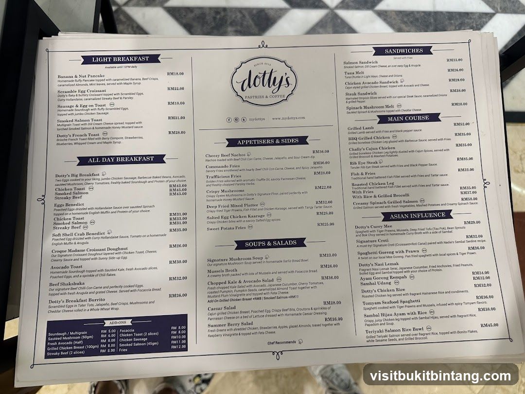 Dotty's Pastries & Coffee Menu