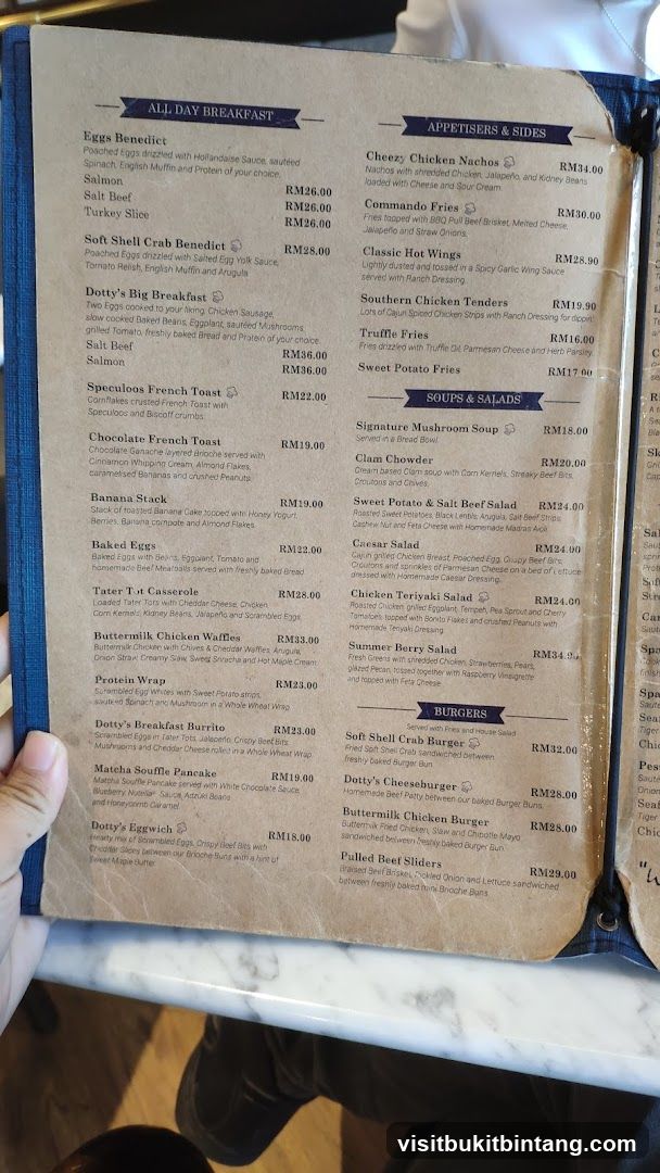 Dotty's Menu