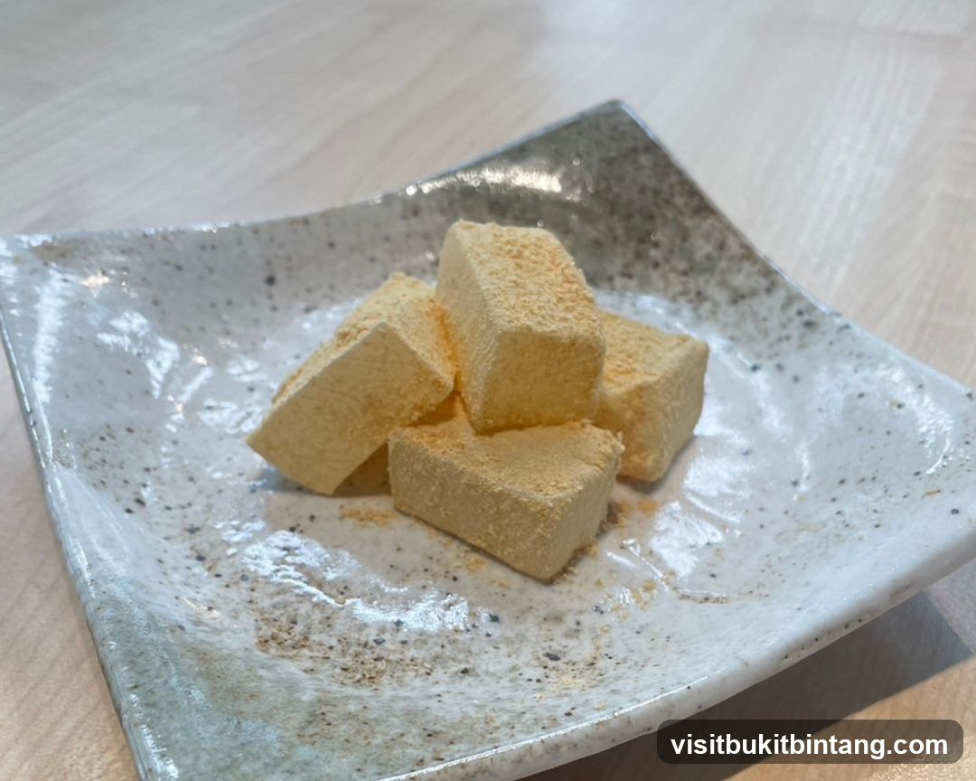Kinako mochi on a plate