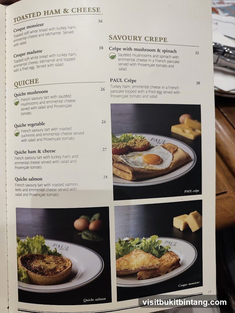 TOASTED HAM & CHEESE, SAVOURY CREPE, QUICHE