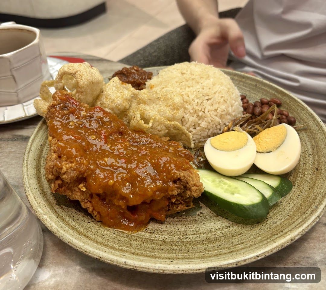 Nasi Lemak with Fried Chicken