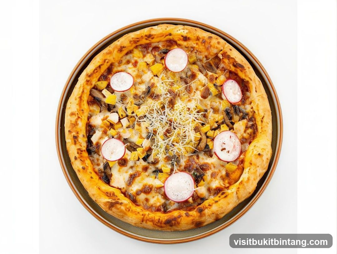 Pizza with Radishes and Mushrooms