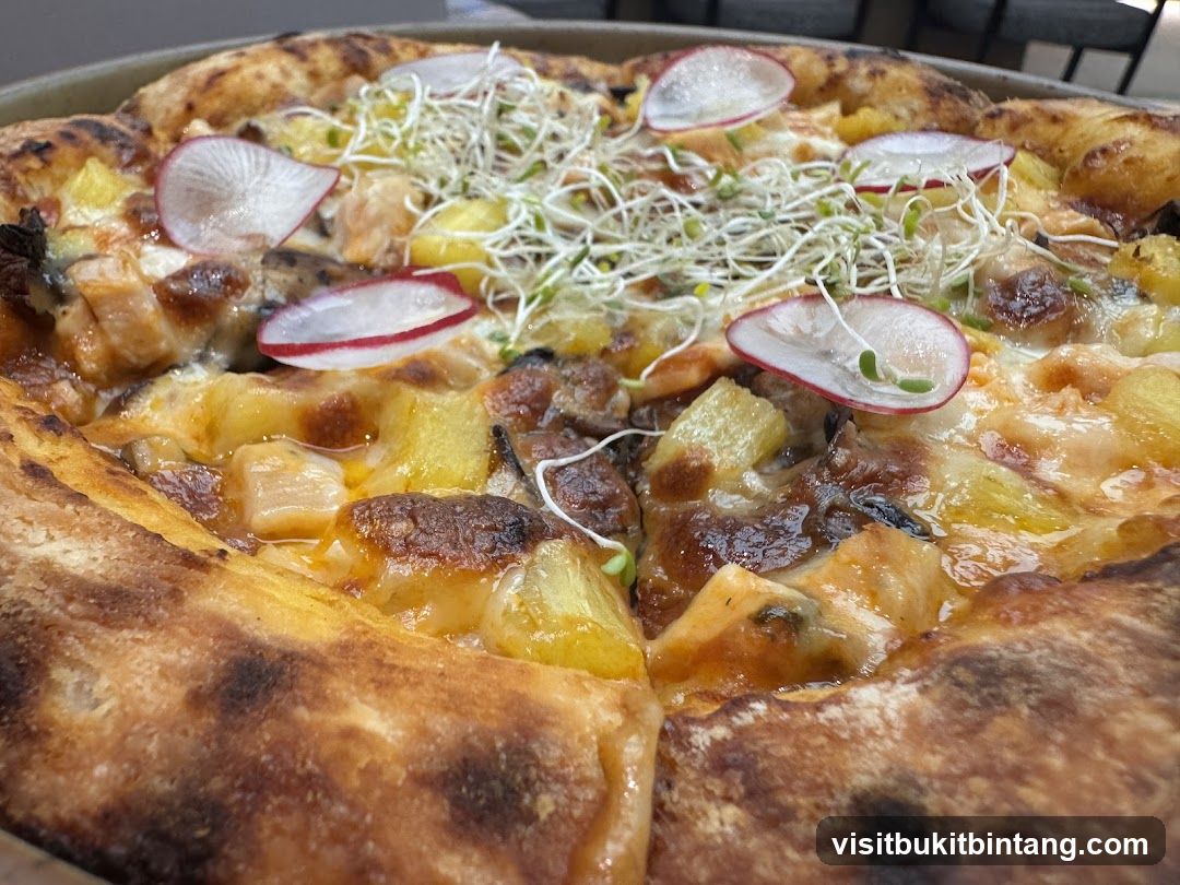 Close-up of a gourmet pizza
