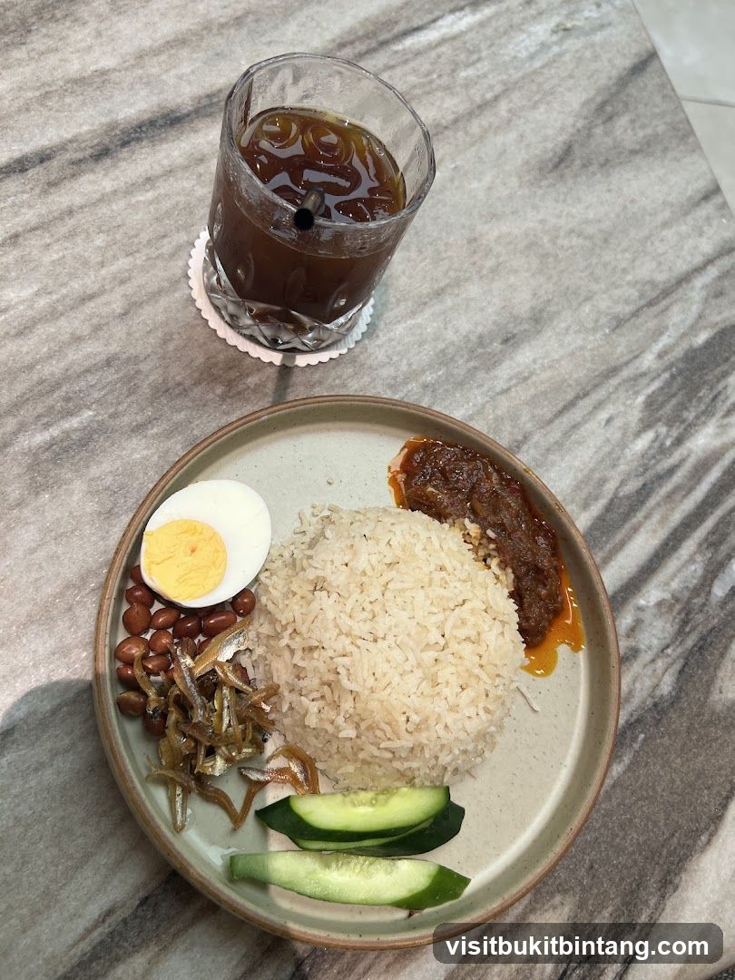 Nasi Lemak with Iced Coffee