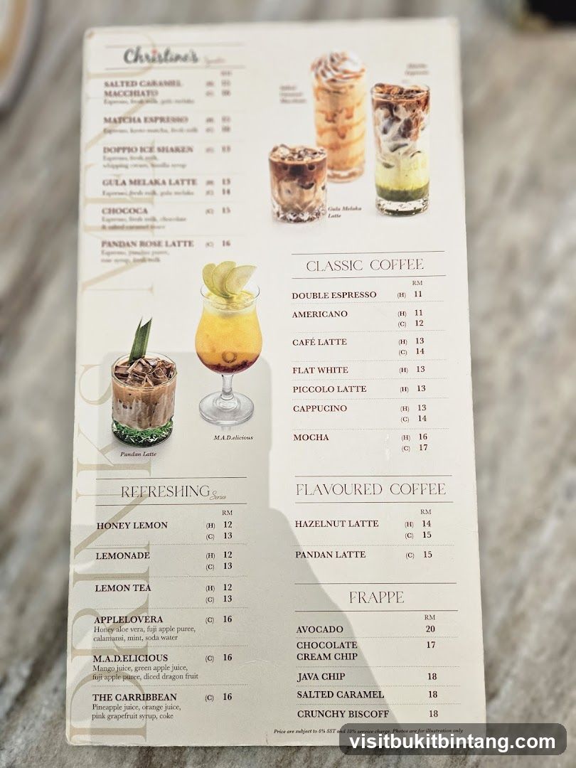 Christine's Menu