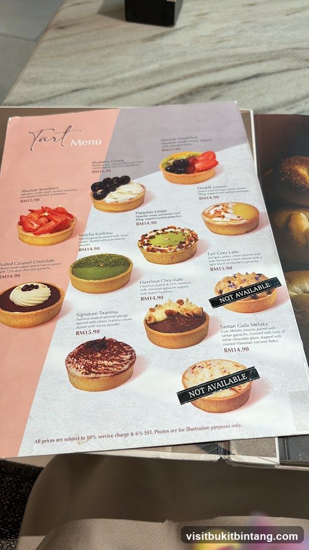 Tart Menu