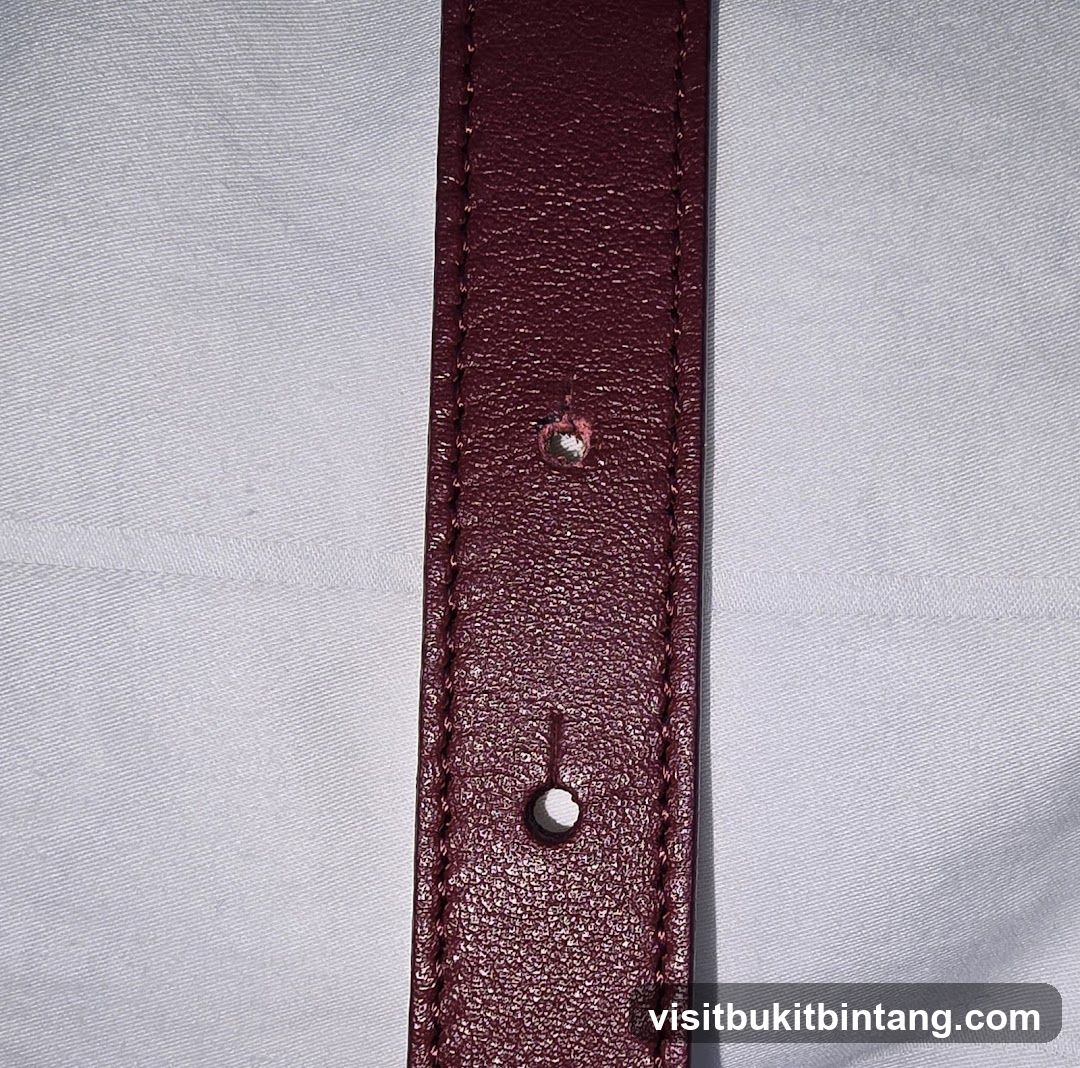 Burgundy Leather Strap with Holes