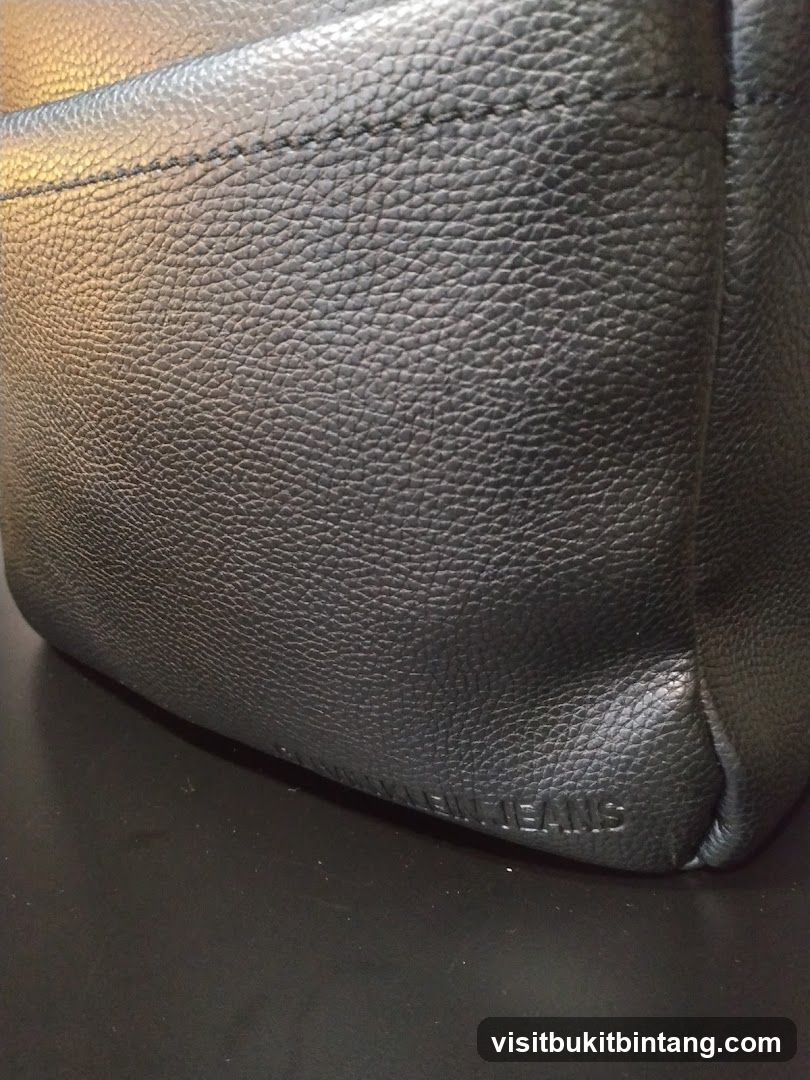 Black Leather Bag Detail