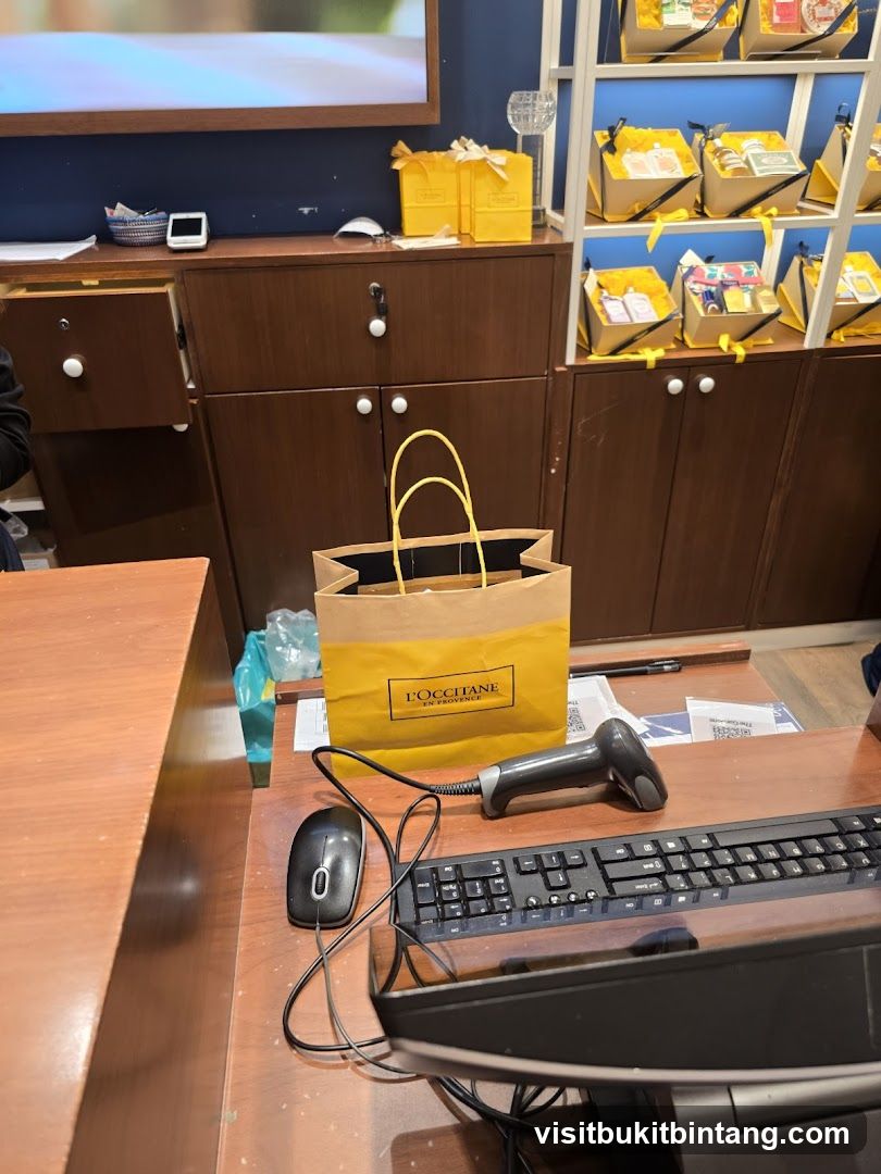 Checkout Counter with Shopping Bag