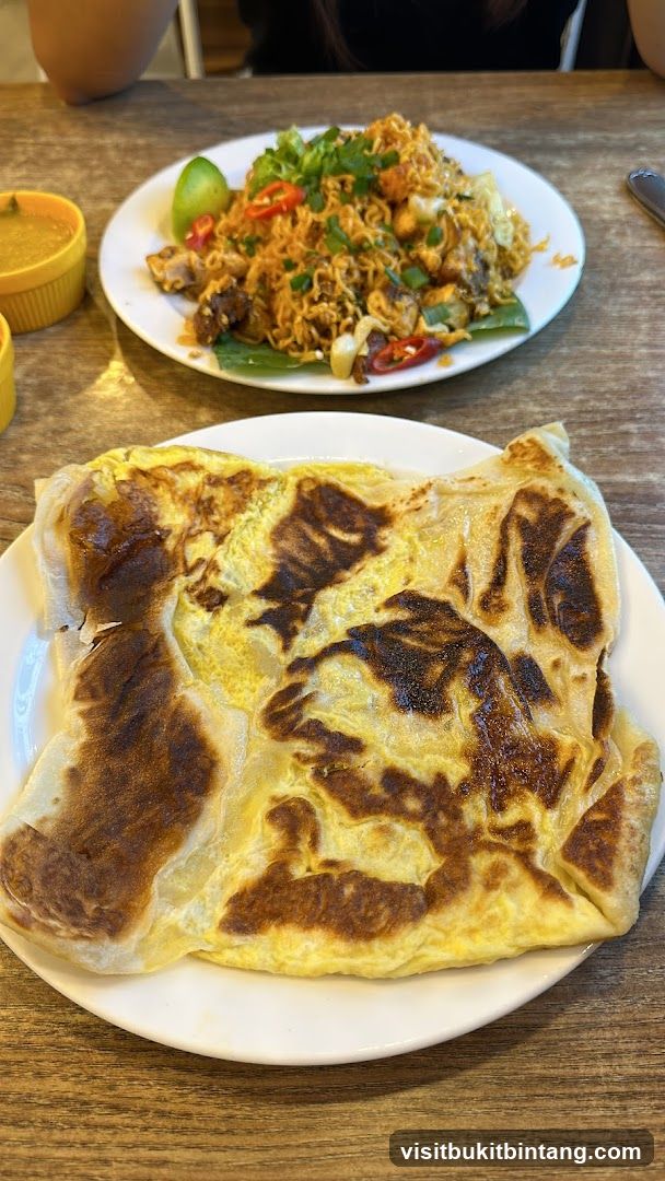Roti Canai and Noodles