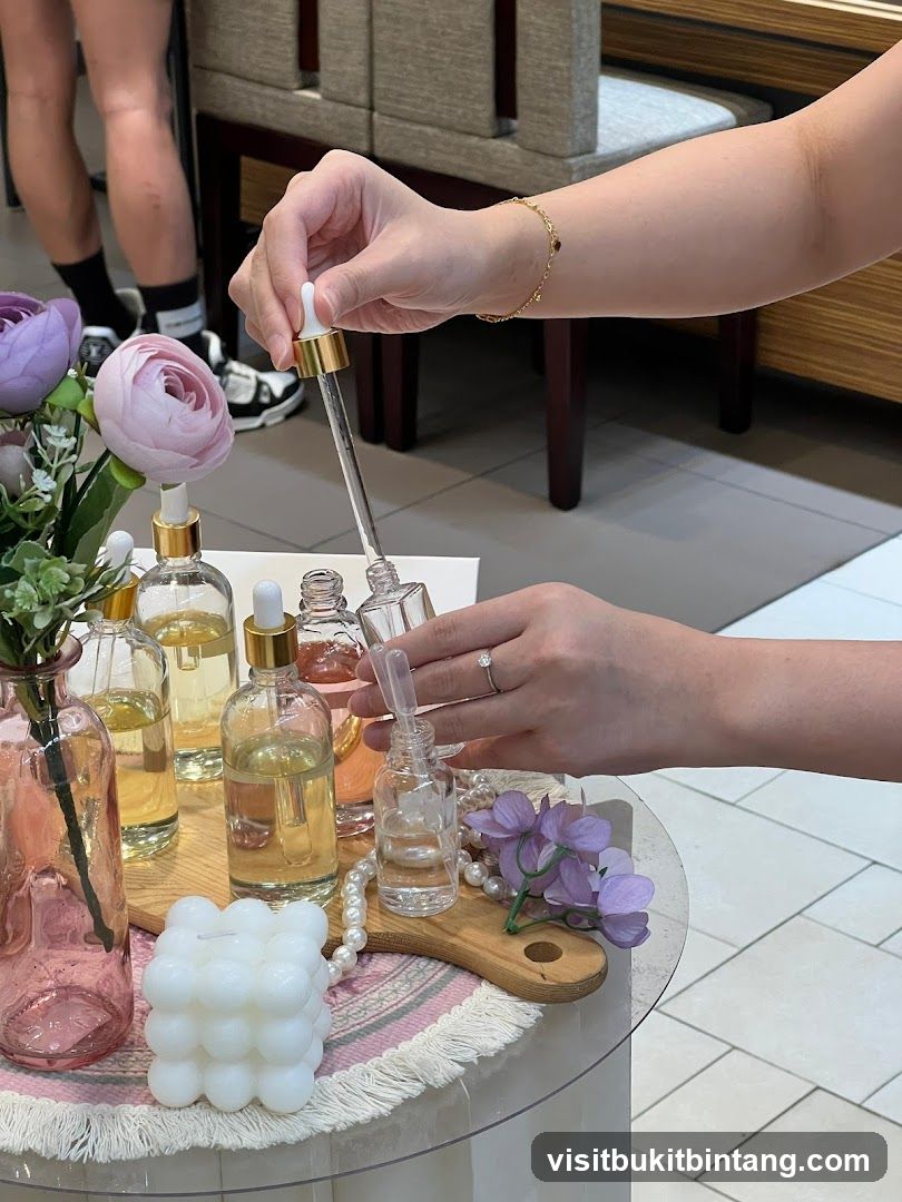 Skincare product demonstration
