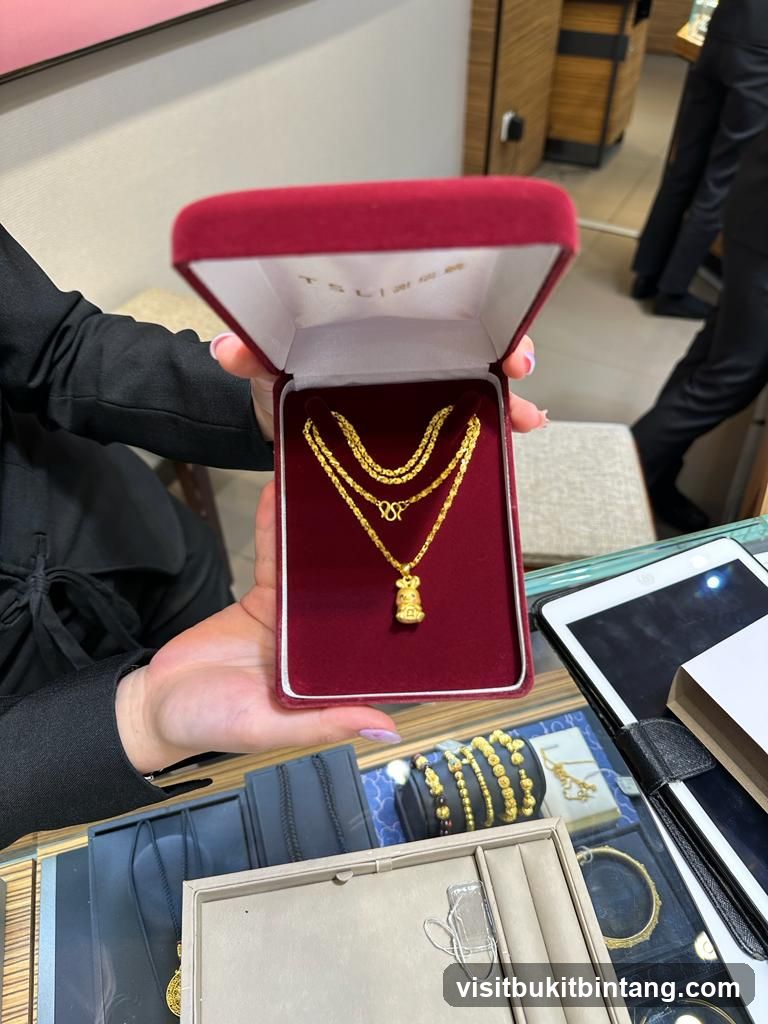 Gold Necklace in Jewelry Box
