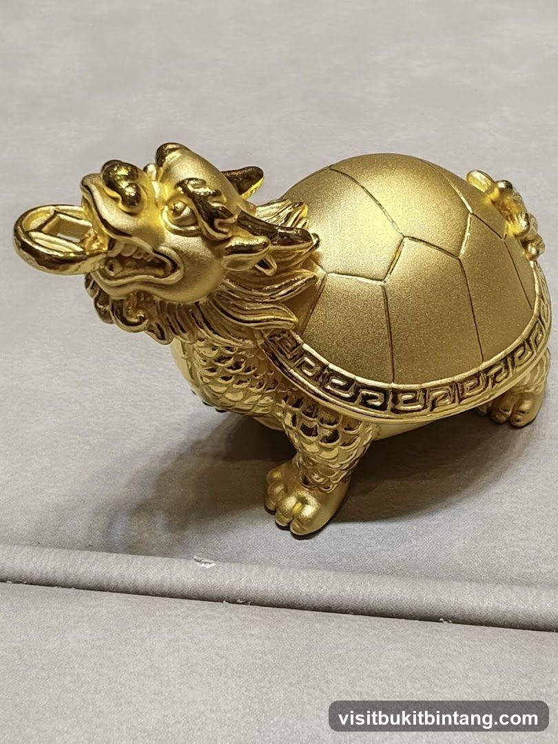 Golden Dragon Turtle Figurine