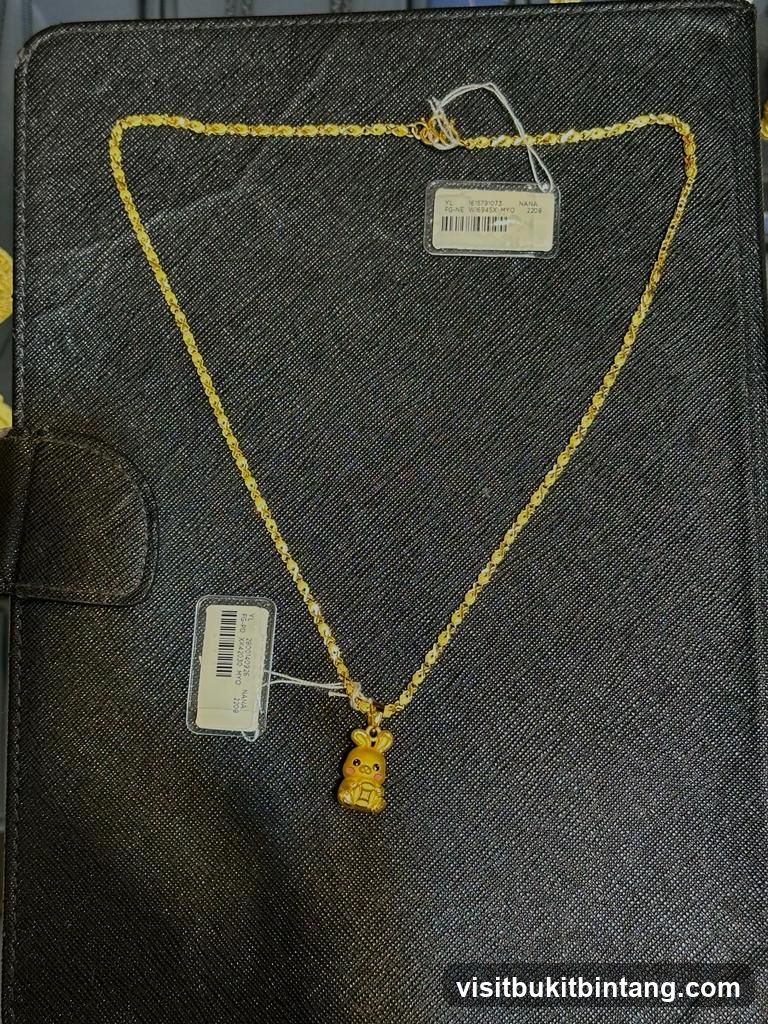 Gold Necklace with Bunny Pendant