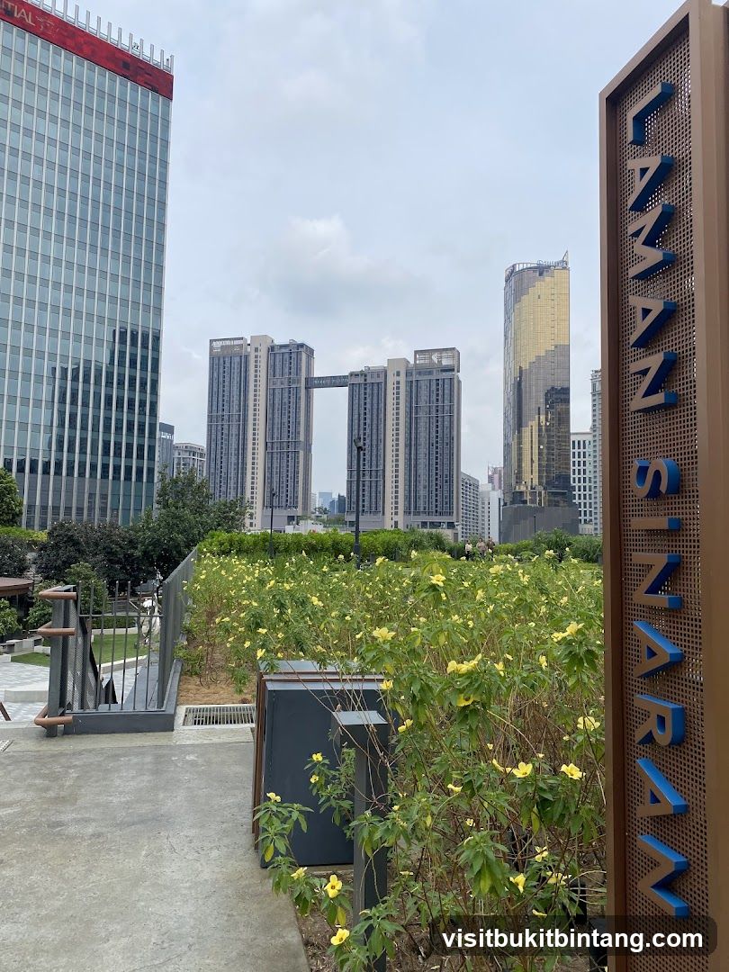 Urban Park with City Skyline