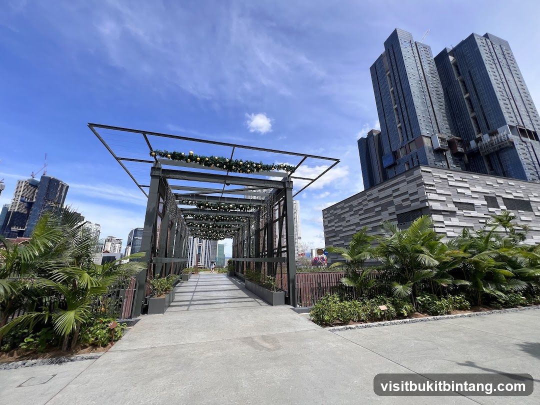 Outdoor walkway with modern architecture