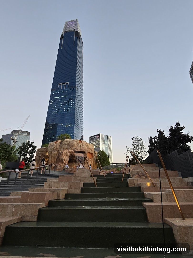 Modern Cityscape with Water Feature