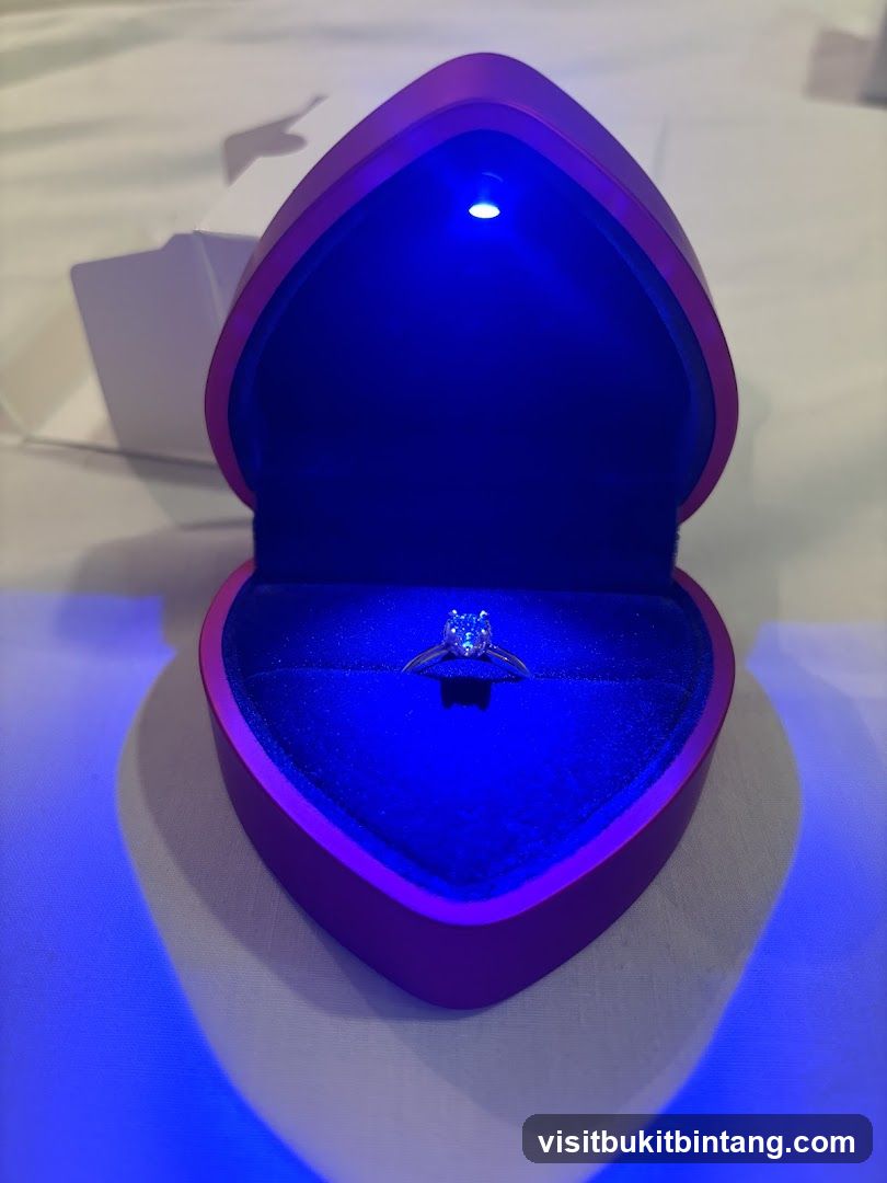 Diamond Ring in Heart-Shaped Box